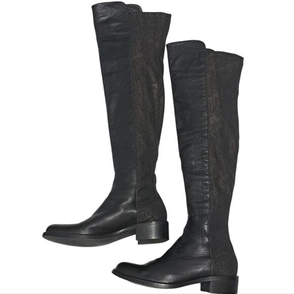 Sesto Meucci Leather Riding Slouchy Knee High Phyton Print Gothic Boots Size 7 - Picture 13 of 15